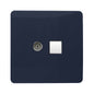 Trendi Artistic Modern Glossy Tactile TV Co-axial Socket + Telephone Socket Navy