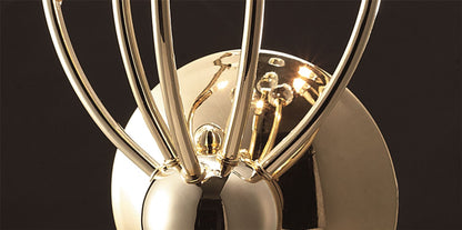 Diyas Xeena Wall Light Switched 3 Light G4 French Gold/Crystal, NOT LED/CFL Compatible