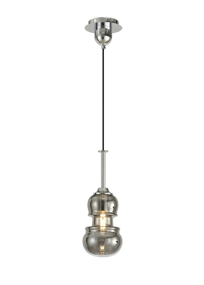 Mantra Sonata Pendant 15cm Round, 1 x E27, Polished Chrome/Graphite