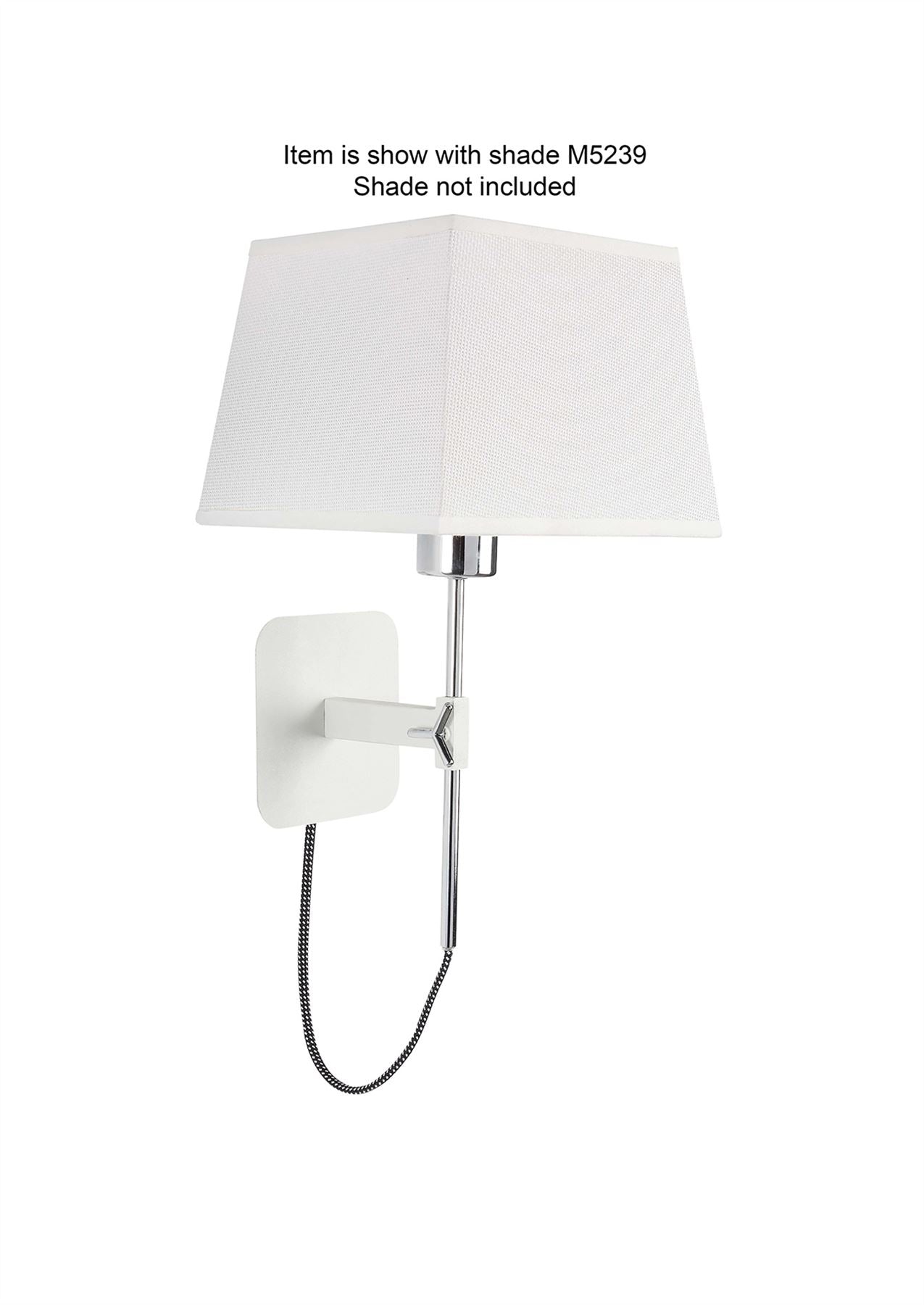 Mantra M5325 Habana Black Square Shade 240mm, Suitable for Table Lamps
