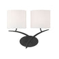 Mantra Eve Wall Light Switched 2 Light E27, Anthracite with White Oval Shades