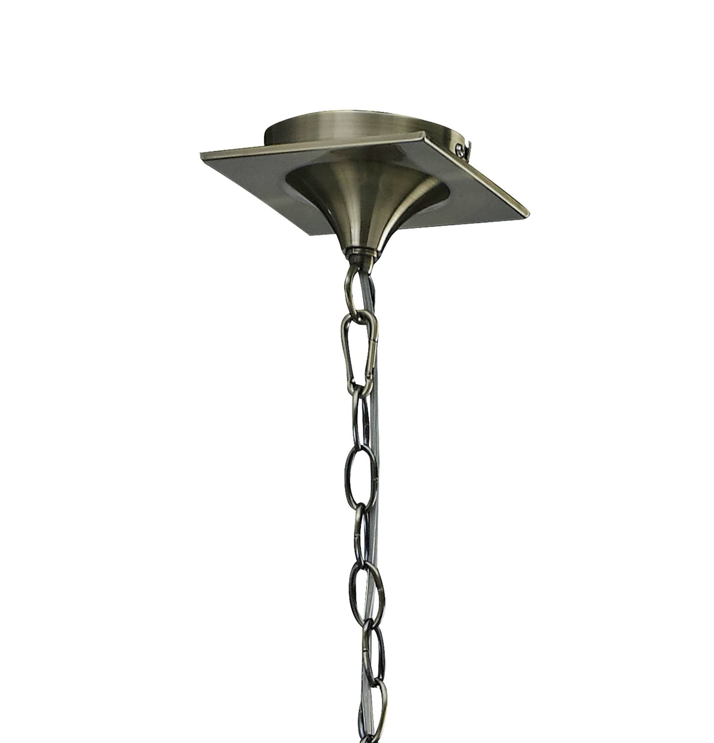 Mantra Mara Linear Pendant 2 Arm 4 Light E14, Antique Brass with Ivory White Shades