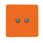 Trendi Switch 2 Gang Male F-Type Satellite Television Socket in Orange