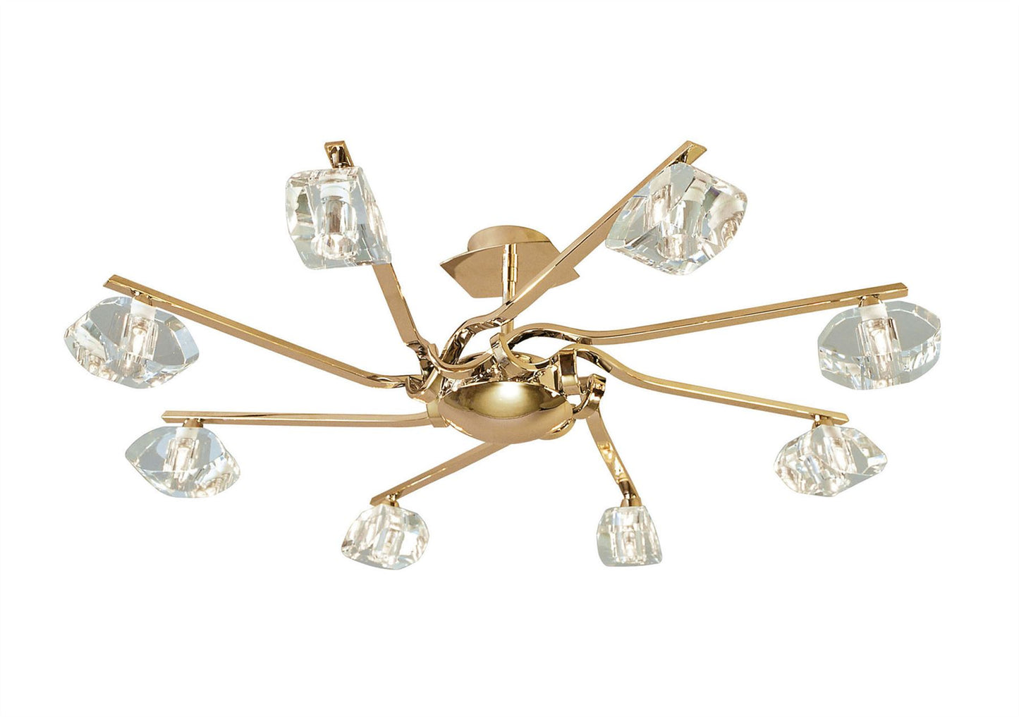 Mantra Alfa 80cm Semi Flush 8 Light G9 French Gold