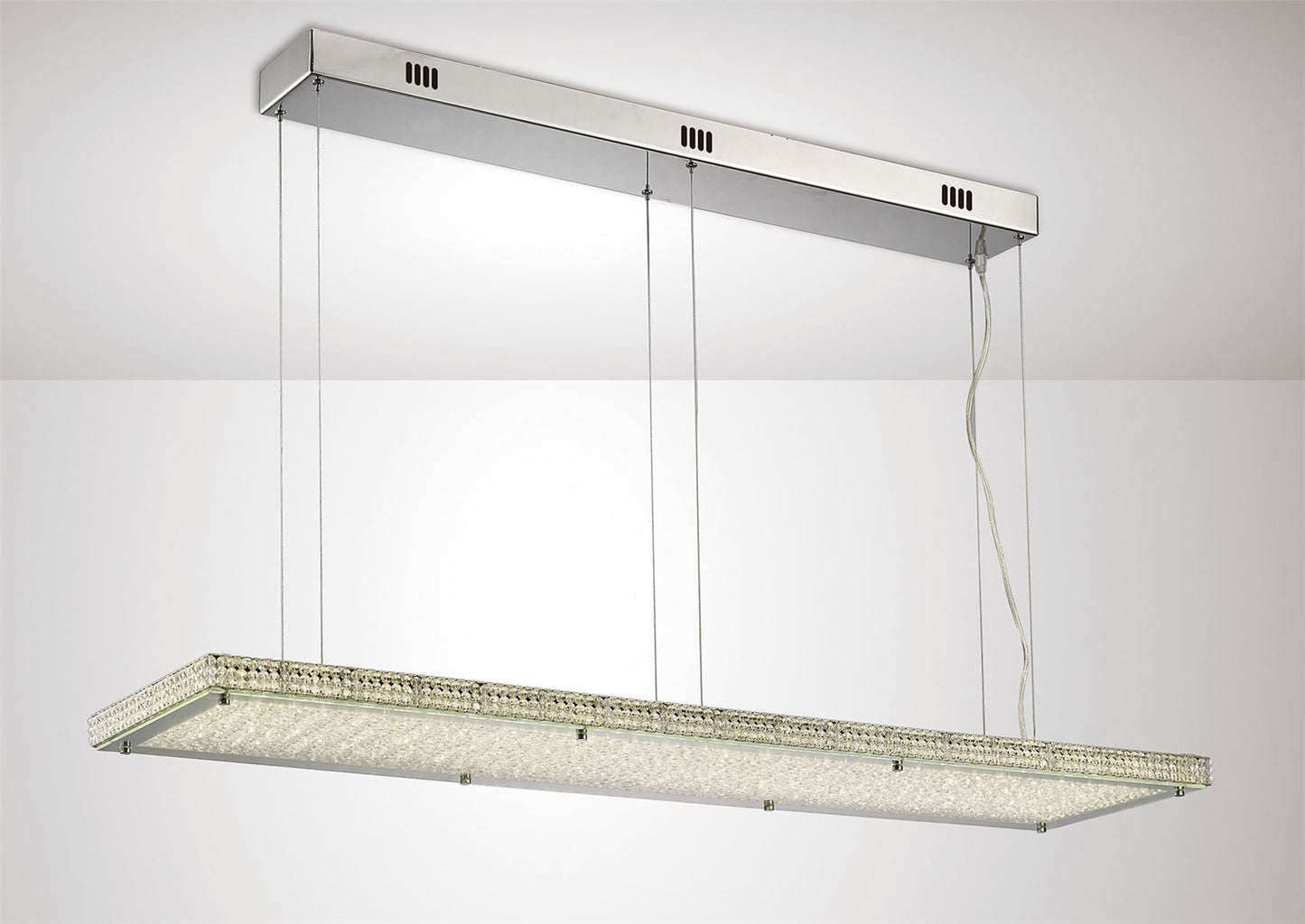 Diyas Amelia Linear  60W 5100lm LED C/W Remote 3000K-6000K Stainless Steel/Crystal Ceiling Pendant Light Fitting