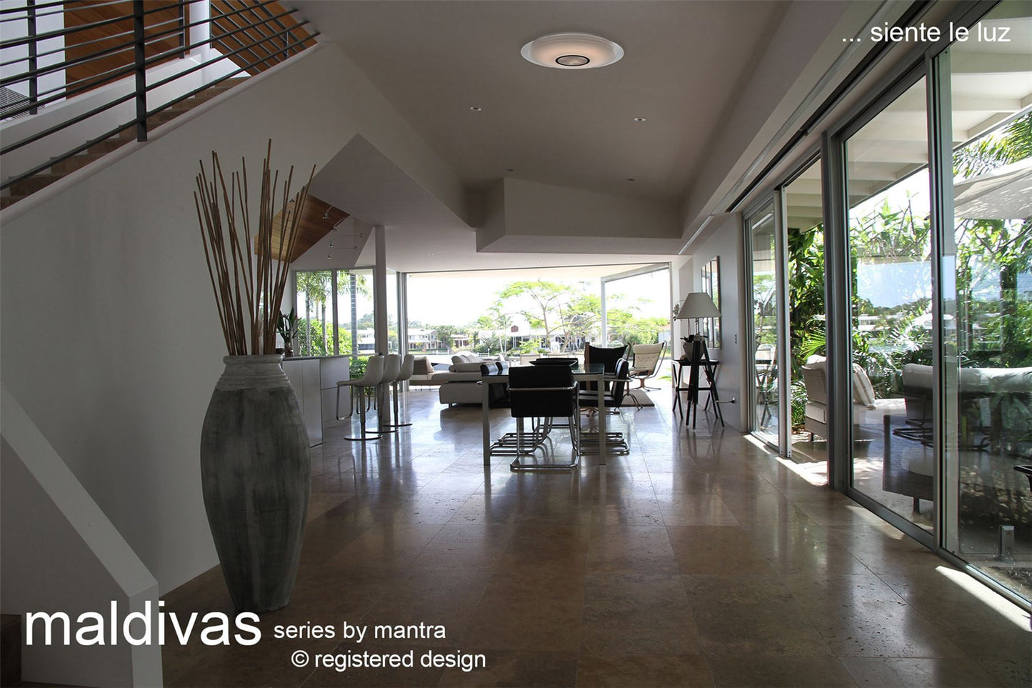 Mantra Fusion M3694 Maldivas 40W Tuneable White 3000K-6000K, 2800lm, Dimmable Flush Ceiling Light with Remote Control