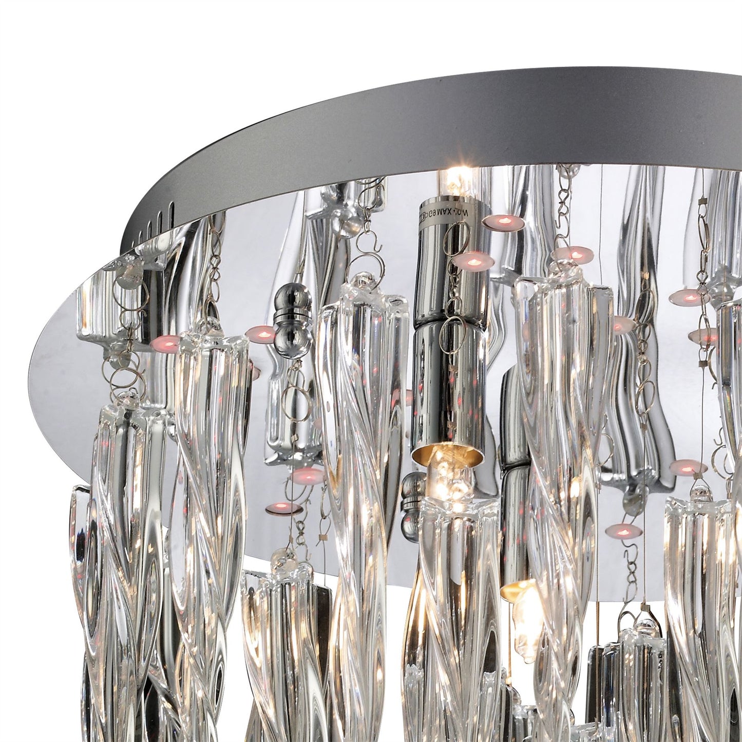 Diyas Tropez 30cm  3 Light G9 with RGB LEDs and Remote Control Polished Chrome/Glass Ceiling Light Fitting