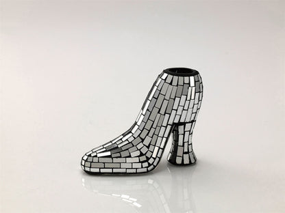 Diyas Home (DH) Anika Mosaic Shoe Ornament Silver Mosaic