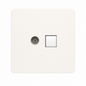 Trendi Artistic Modern TV Co-axial Socket + Telephone Socket in Matt White - ART-TLP+TVMWH
