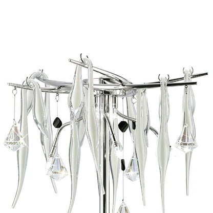 Diyas Cygnet Crystal Table Lamp 6 Light G4 Polished Chrome/White Glass, NOT LED/CFL Compatible