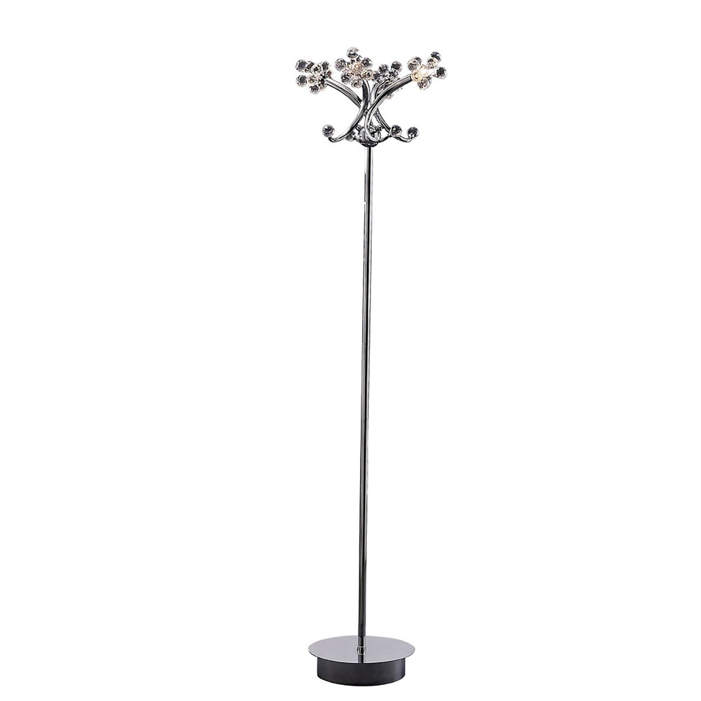 Diyas Octavia Floor Lamp 4 Light G4 Polished Chrome/Crystal, NOT LED/CFL Compatible