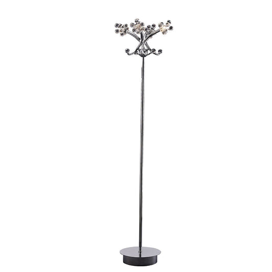 Diyas Octavia Floor Lamp 4 Light G4 Polished Chrome/Crystal, NOT LED/CFL Compatible
