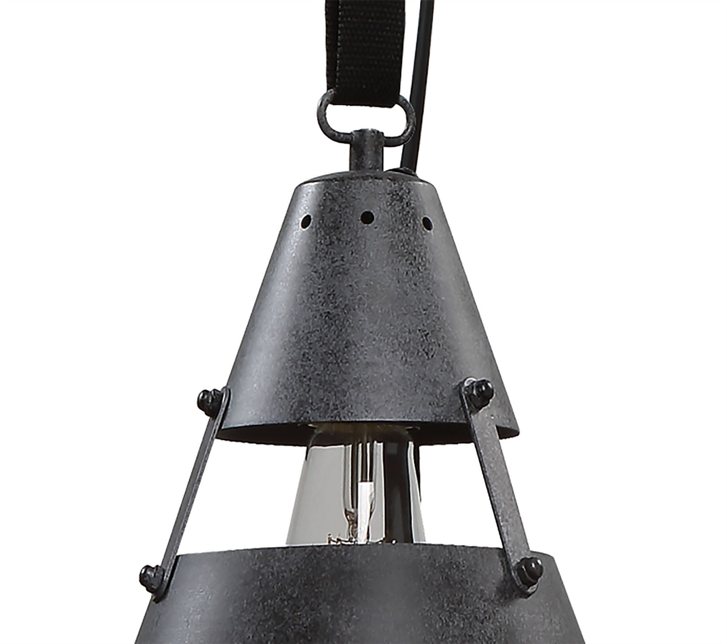 Mantra M5442 Industrial Ceiling 1 Light 40W E27 Oxide Metal, Black Belt