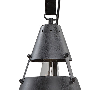Mantra M5442 Industrial Ceiling 1 Light 40W E27 Oxide Metal, Black Belt