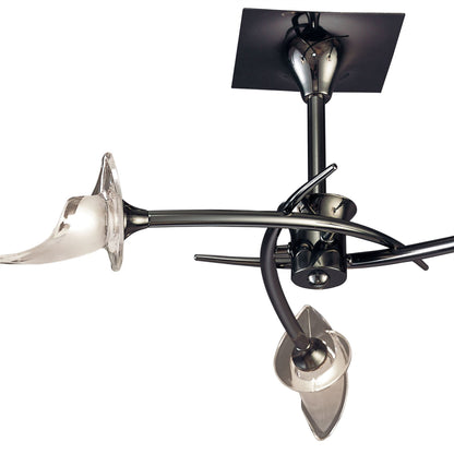 Mantra Flavia 54cm Semi Flush Round 3 Light G9, Black Chrome