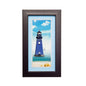 Diyas Home Crystal Wall Art (DH) Aqua Lighthouse, Black Frame, Clear, Blue Crystal