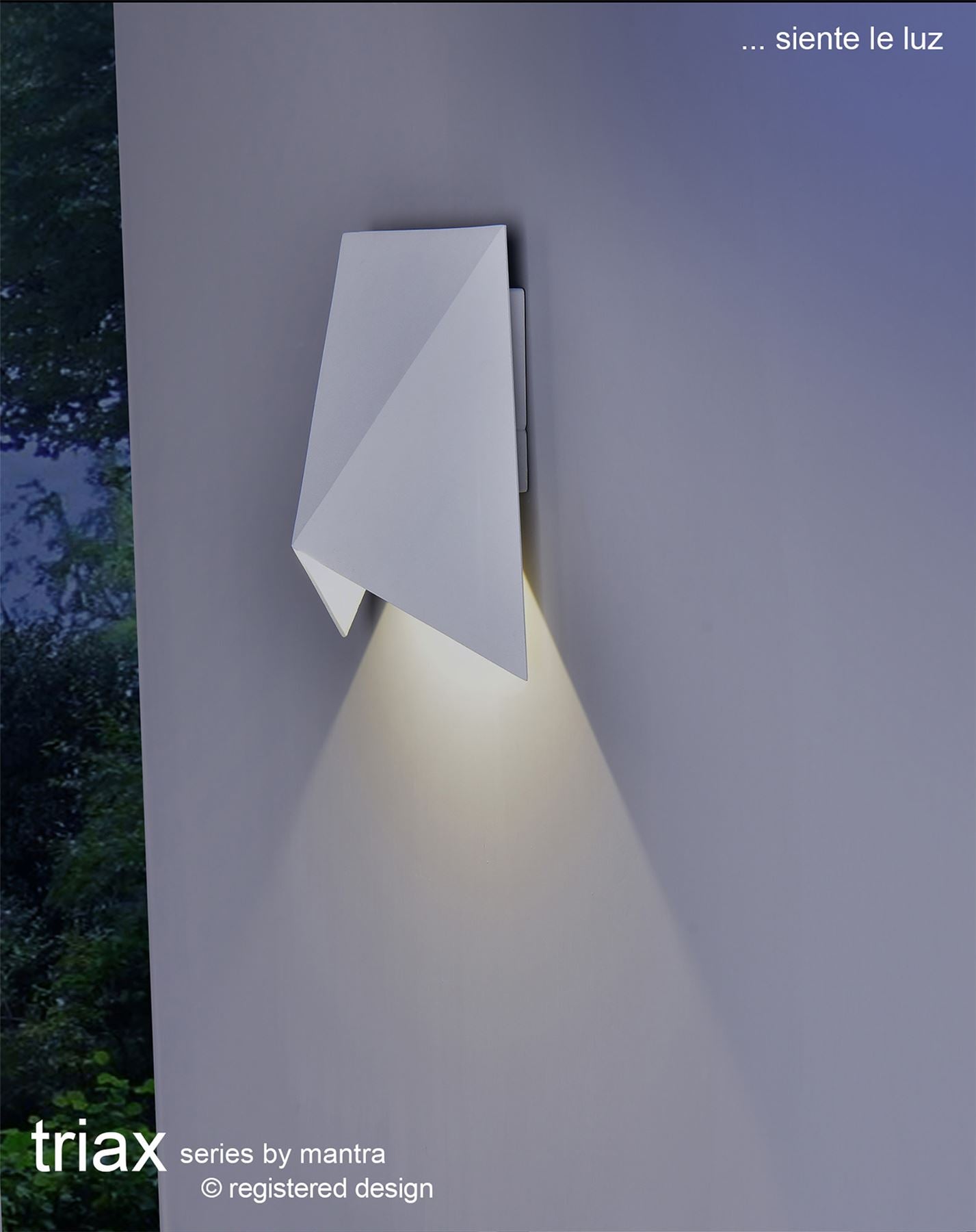 Mantra Fusion Triax Wall Light, 8W LED, 3000K, 750lm, IP54, Sand White, 3yrs Warranty