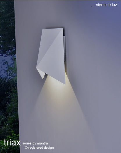Mantra Fusion Triax Wall Light, 8W LED, 3000K, 750lm, IP54, Sand White, 3yrs Warranty