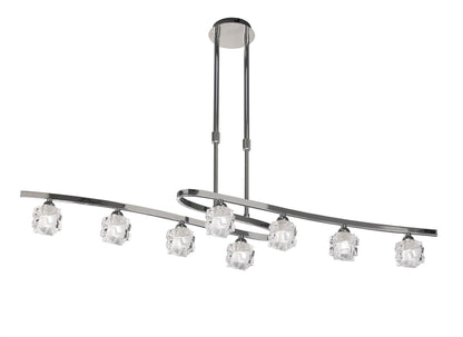 Mantra M1840 Ice Rectangular Telescopic 8 Light G9 ECO, Polished Chrome