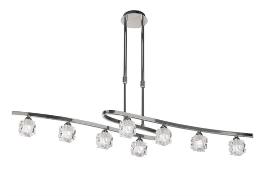 Mantra M1840 Ice Rectangular Telescopic 8 Light G9 ECO, Polished Chrome