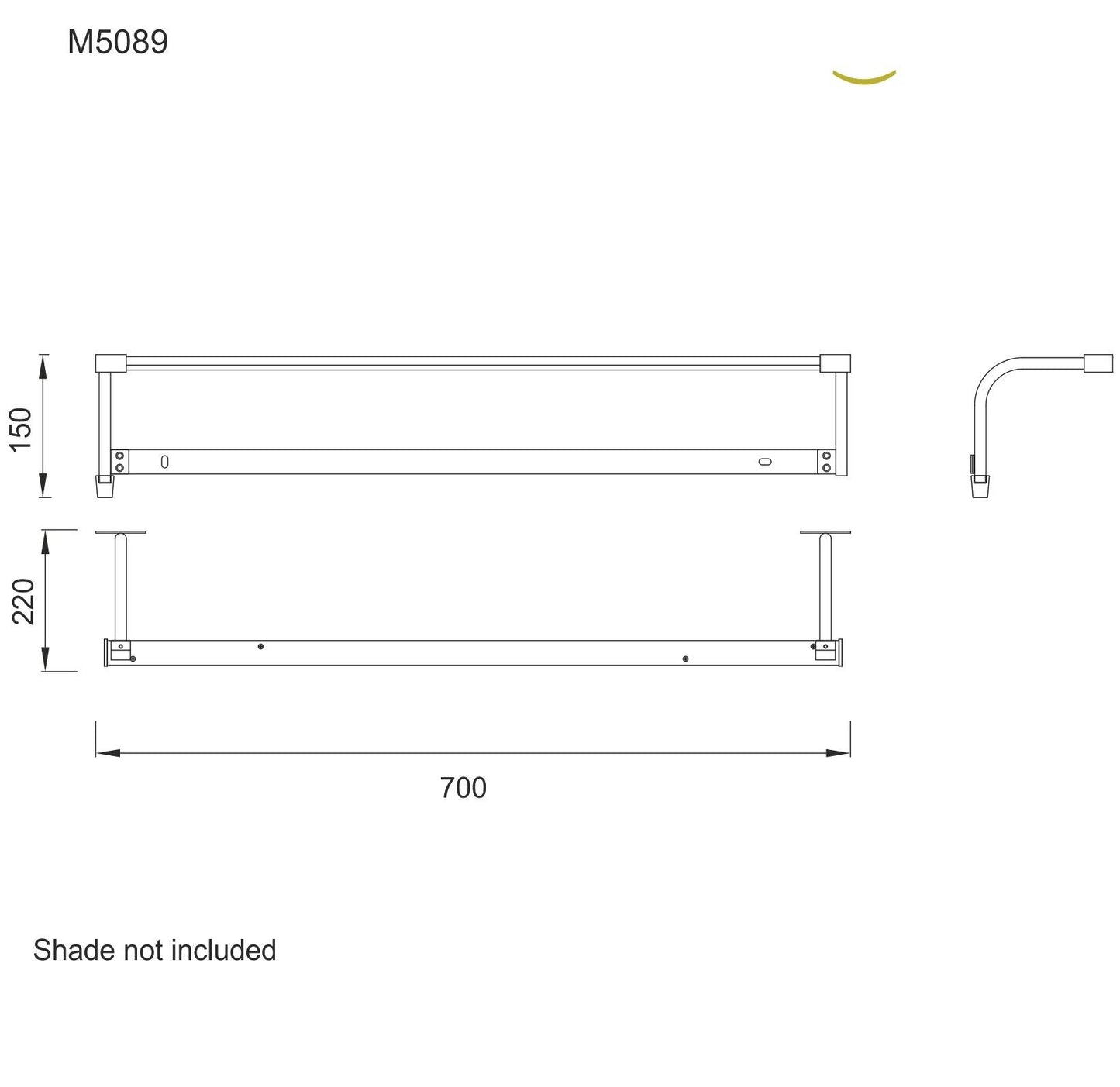 Mantra M5089 Sisley Wall Light 12W LED Big Wave IP44 4000K, 950lm, Silver/Frosted Acrylic/Polished Chrome, 3yrs Warranty