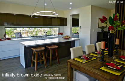 Mantra M5390 Infinity Pendant 42W LED 2800K, 3400lm, Brown Oxide/White Acrylic, 3yrs Warranty
