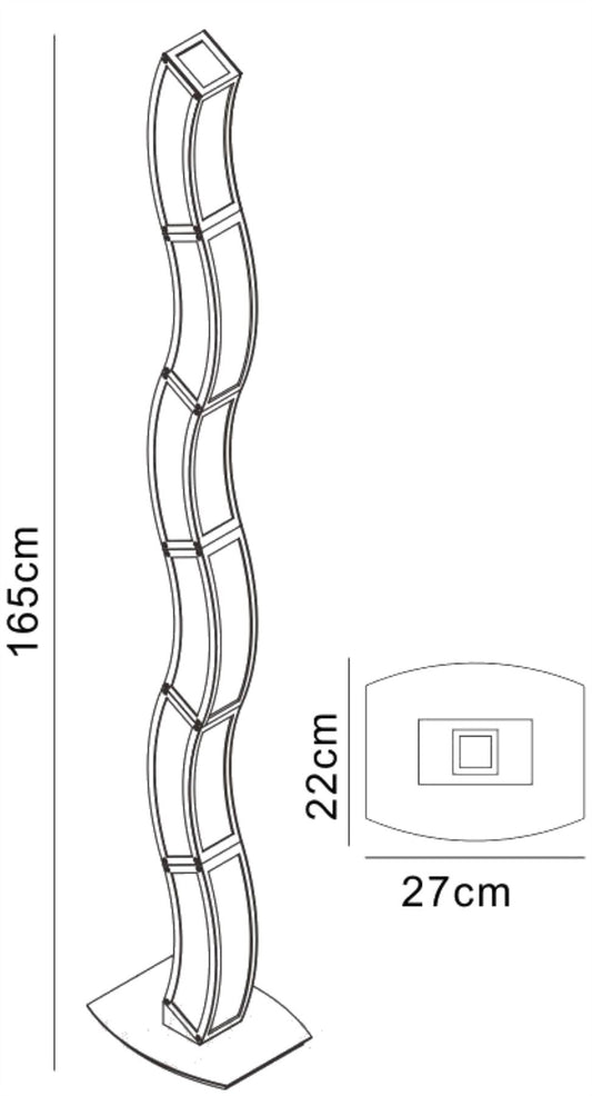 Mantra Duna E27 Floor Lamp 6 Light E27, Polished Chrome/White Acrylic, CFL Lamps INCLUDED