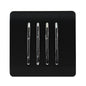 Trendi 4 Gang 2 Way  10 Amp Rocker Light Switch Matt Black Soft Touch