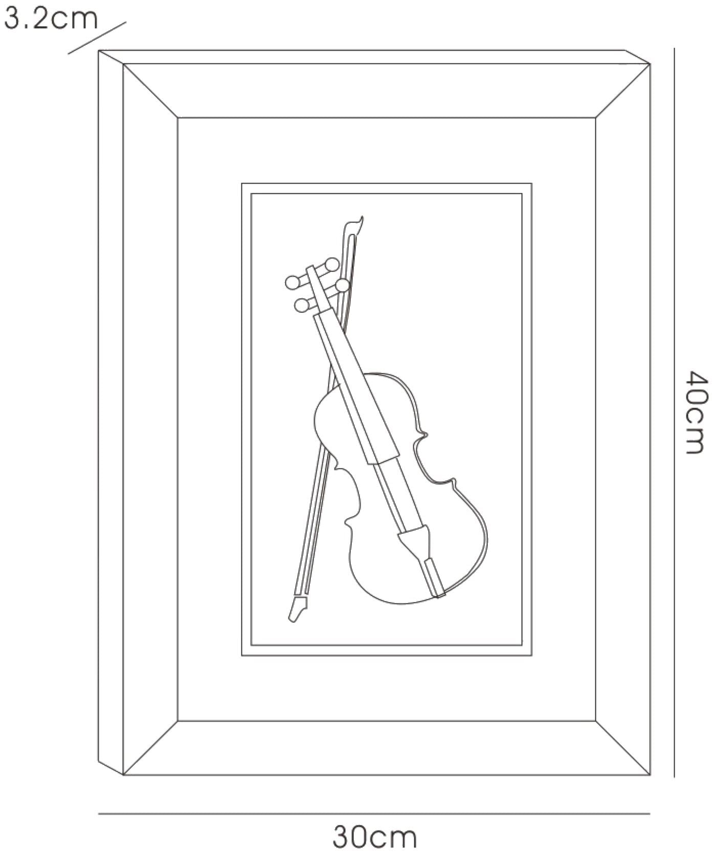 Diyas Home Crystal Wall Art (DH) Melody Violin Black Frame Black, Clear Crystal Framed