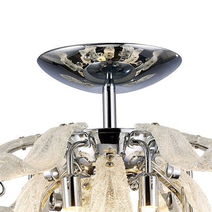 Diyas Lily 55cm  6 Light G9 Polished Chrome/Sand Glass Ceiling Light Fitting
