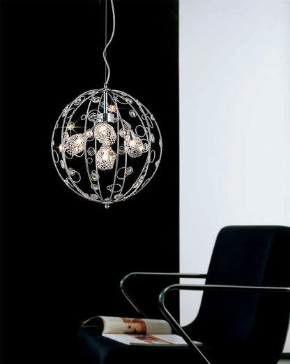 Diyas Sorrento 37cm  Ball 3 Light G9 Polished Chrome/Crystal Ceiling Pendant Light Fitting