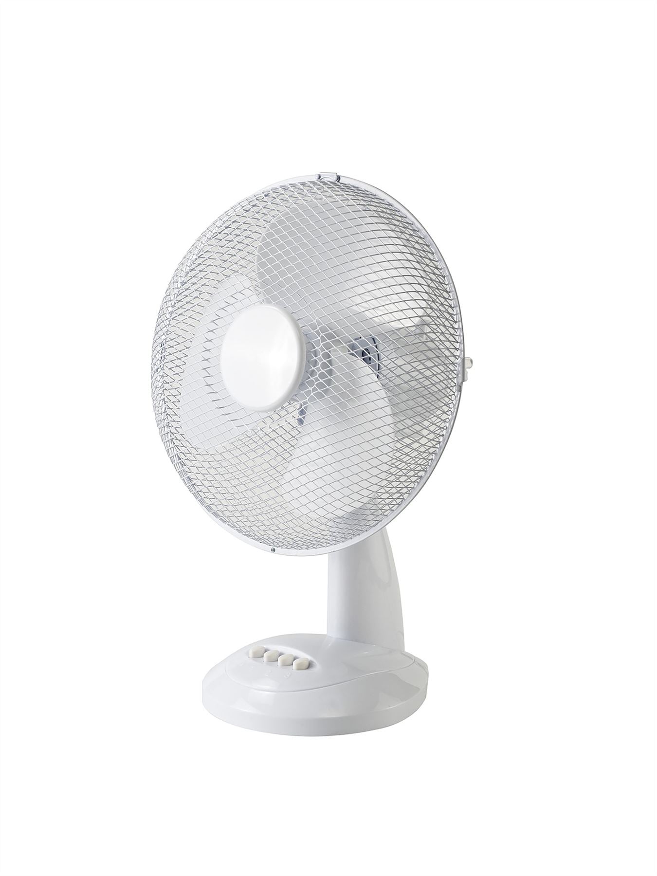 Airo 40W 12 Inch 3 Speed Oscillating Desk Fan in White