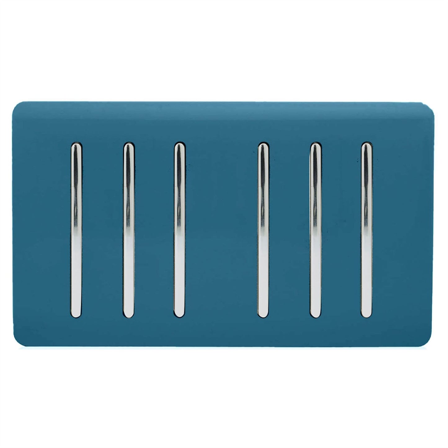 Trendi Artistic Modern Glossy 6 Gang 2 Way Rocker Double Plate Tactile Light Switch Midnight Blue