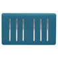 Trendi Artistic Modern Glossy 6 Gang 2 Way Rocker Double Plate Tactile Light Switch Midnight Blue