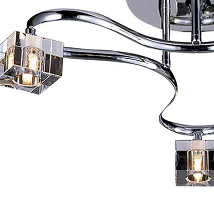 Diyas Sisco 54cm Semi Flush Round 3 Light G9 Polished Chrome