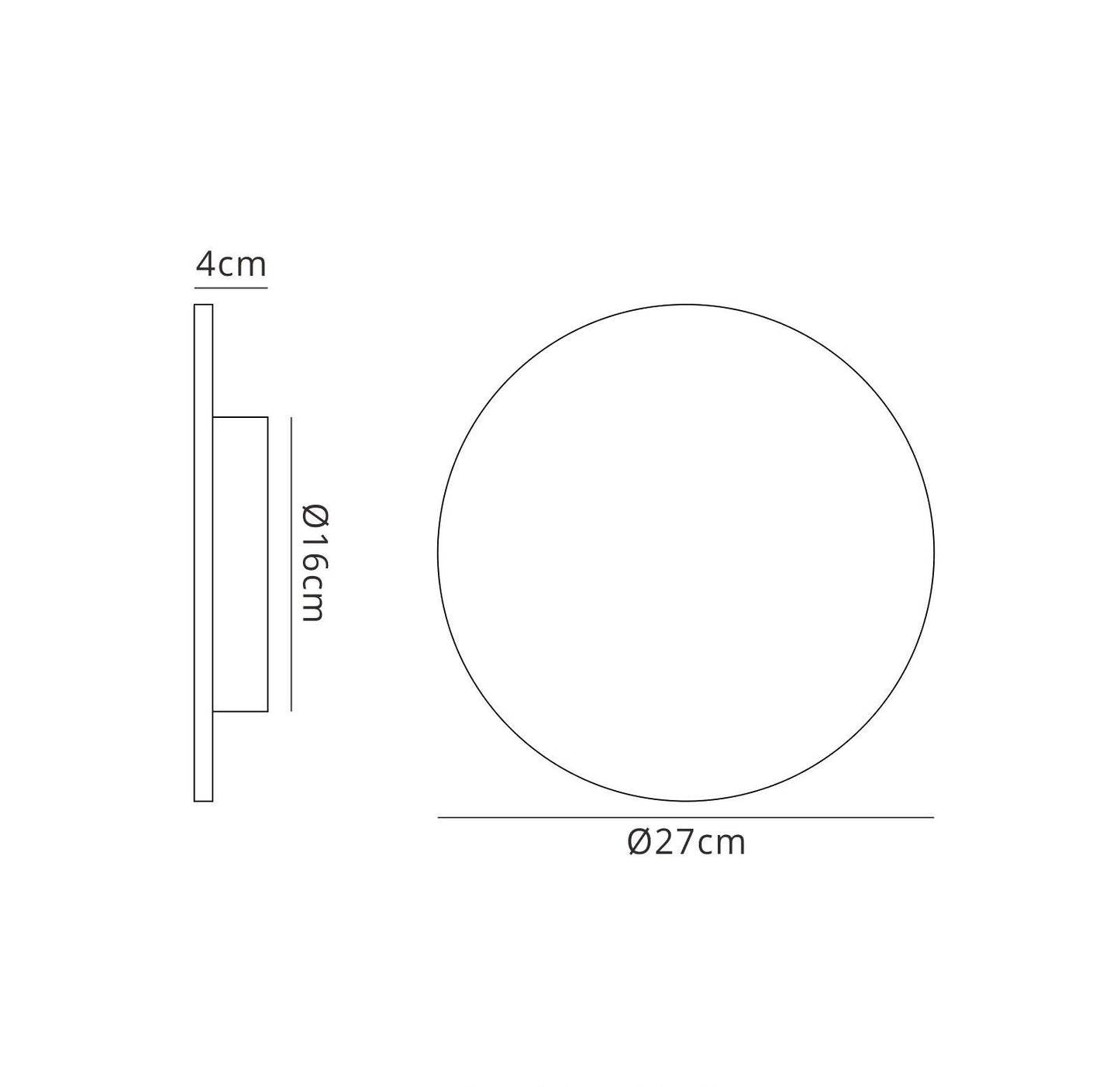 Mantra Fusion MC0118 Bora Bora Wall Light 27cm Round 16W LED 3000K, 1260lm, Silver Paint, 3yrs Warranty