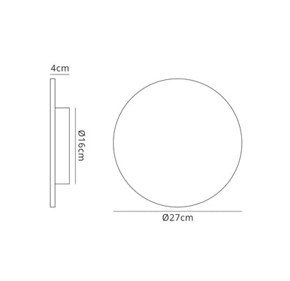 Mantra Fusion MC0118 Bora Bora Wall Light 27cm Round 16W LED 3000K, 1260lm, Silver Paint, 3yrs Warranty