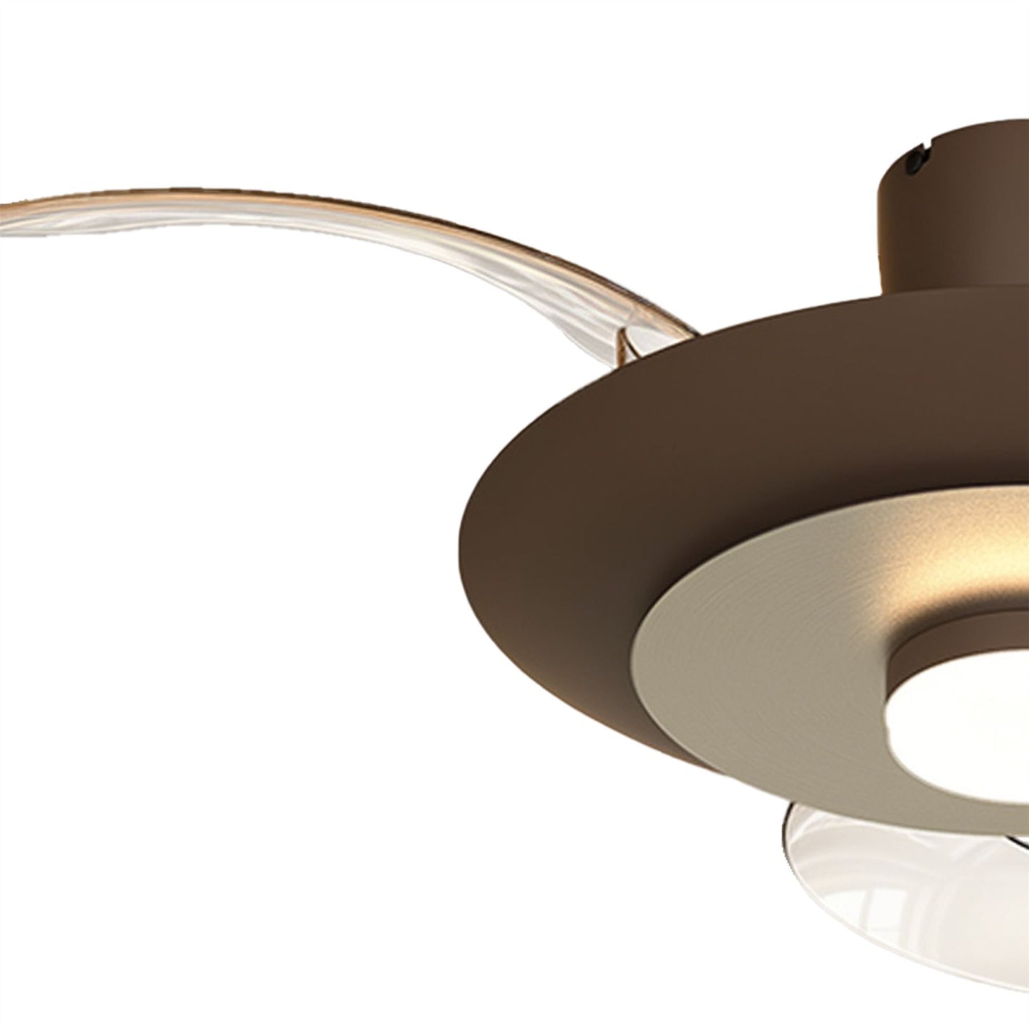 Kyoto 52cm 20W LED Dimmable Ceiling Light With Built-In 30W DC Fan, 3000-5000K Remote Control, 3600lm, Coffee/Brushed Nickel, 5yrs Warranty