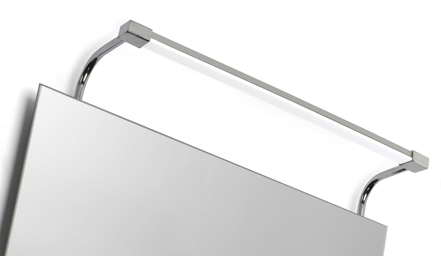 Mantra M5086 Sisley Wall Light 6W LED Chrome IP44 4000K, 420lm, Silver/Frosted Acrylic/Polished Chrome, 3yrs Warranty