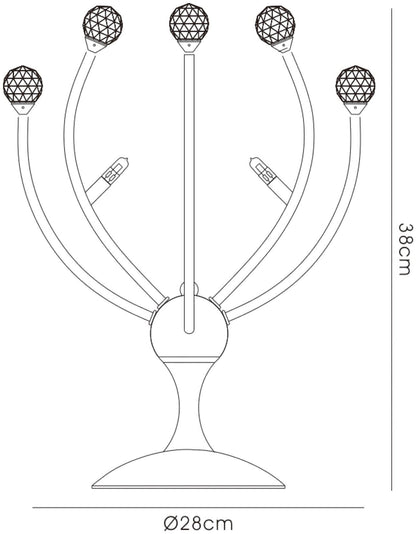 Diyas Xeena Crystal Table Lamp 3 Light G4 Polished Chrome, NOT LED/CFL Compatible
