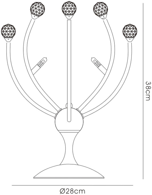 Diyas Xeena Crystal Table Lamp 3 Light G4 Polished Chrome, NOT LED/CFL Compatible