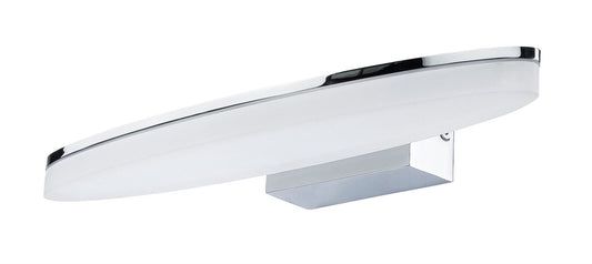 Mantra Fusion Ola Wall Light 6W LED Oval 3000K IP44, 450lm, Polished Chrome/Frosted Acrylic, 3yrs Warranty