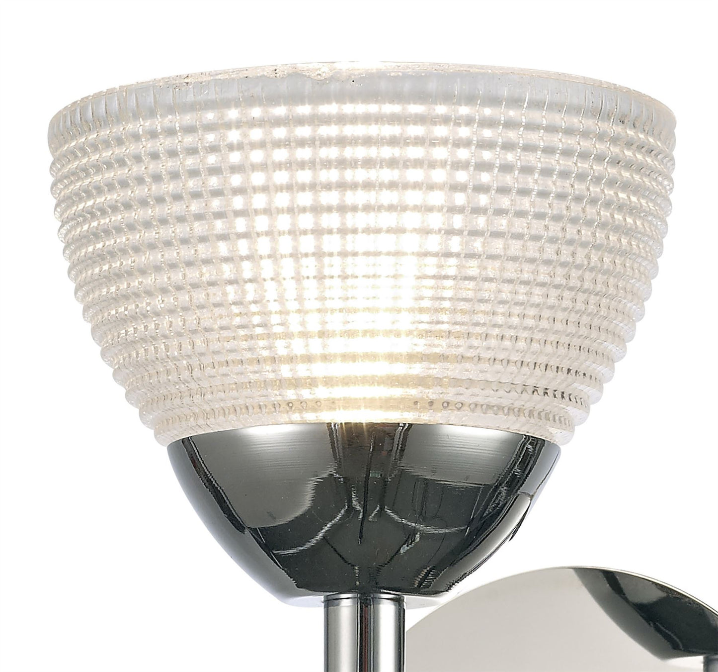 Deco Avalon 1 Light G9 Wall Light, Polished Chrome with Clear Prismatic Glass