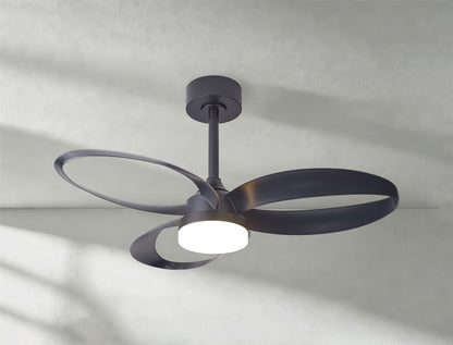 Infinity Fan 92.6cm 24W LED Dimmable Ceiling Light With Built-In 30W DC Reversible Fan, Remote Control 2700-5000K, 1800lm, Black