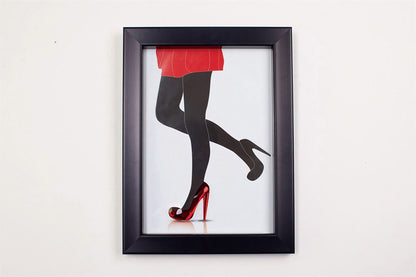 Diyas Home Crystal Wall Art (DH) Glamour Red Shoes, Black Frame, Red Crystal Framed