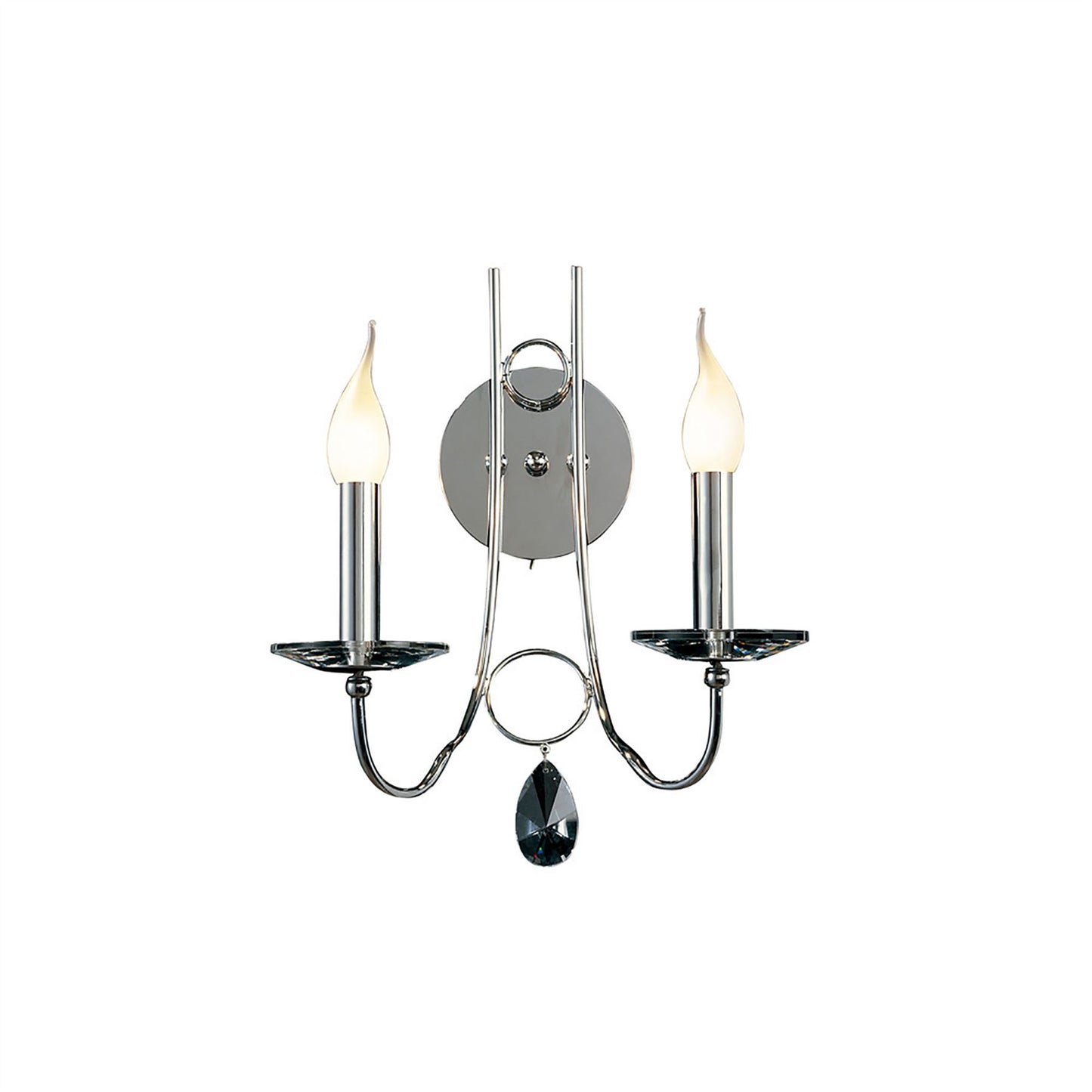 Diyas Danya Wall Light 2 Light E14 Polished Chrome/Crystal