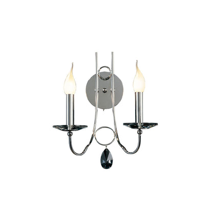 Diyas Danya Wall Light 2 Light E14 Polished Chrome/Crystal