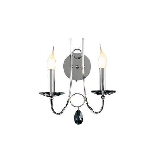 Diyas Danya Wall Light 2 Light E14 Polished Chrome/Crystal