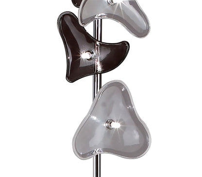 Mantra Otto Floor Lamp 5 Light G4, Polished Chrome/Frosted Glass/Black Glass, NOT LED/CFL Compatible