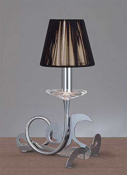 Mantra Acanto Table Lamp 1 Light E14, Polished Chrome with Black Shade